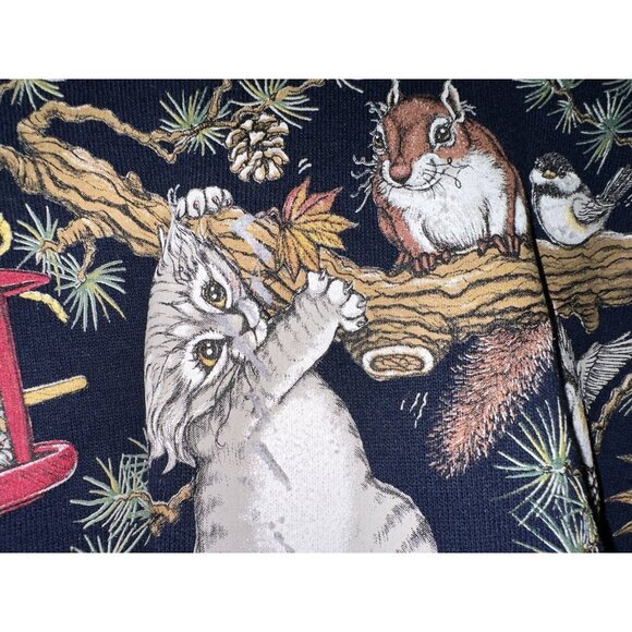 Vintage Whim Z Sweatshirt 3xl Blue Mock Neck Long Sleeve Grandmacore USA 80s 90s - Picture 4 of 14